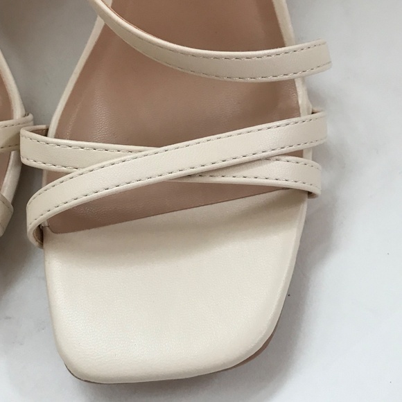 A NEW DAY Irena Strappy Heeled Sandals Low Heels Cream Women’s Size 6.5 - Picture 4 of 16